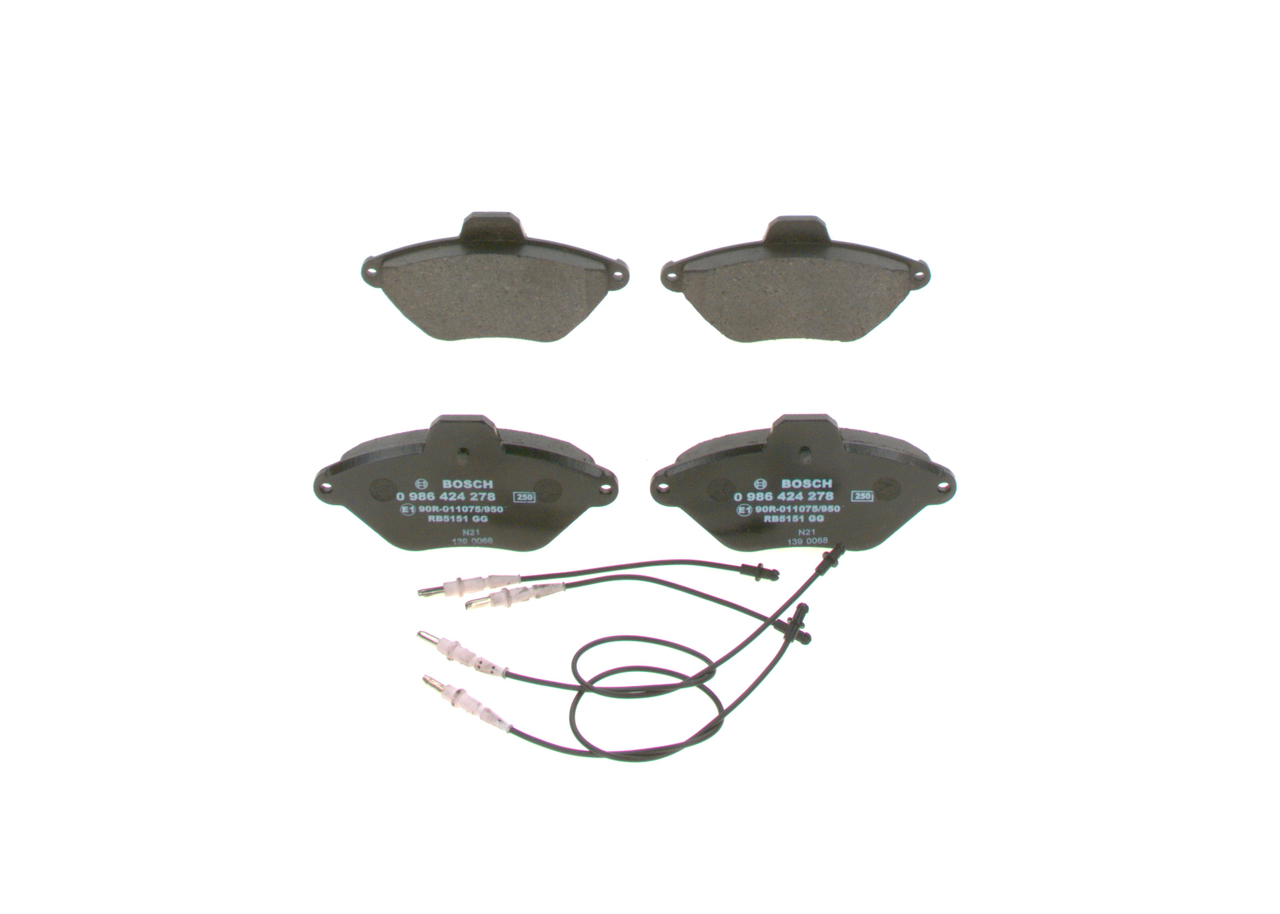 BOSCH 0 986 424 278 Komplet zavornih oblog, ploscne (kolutne) zavore CITROЁN XANTIA