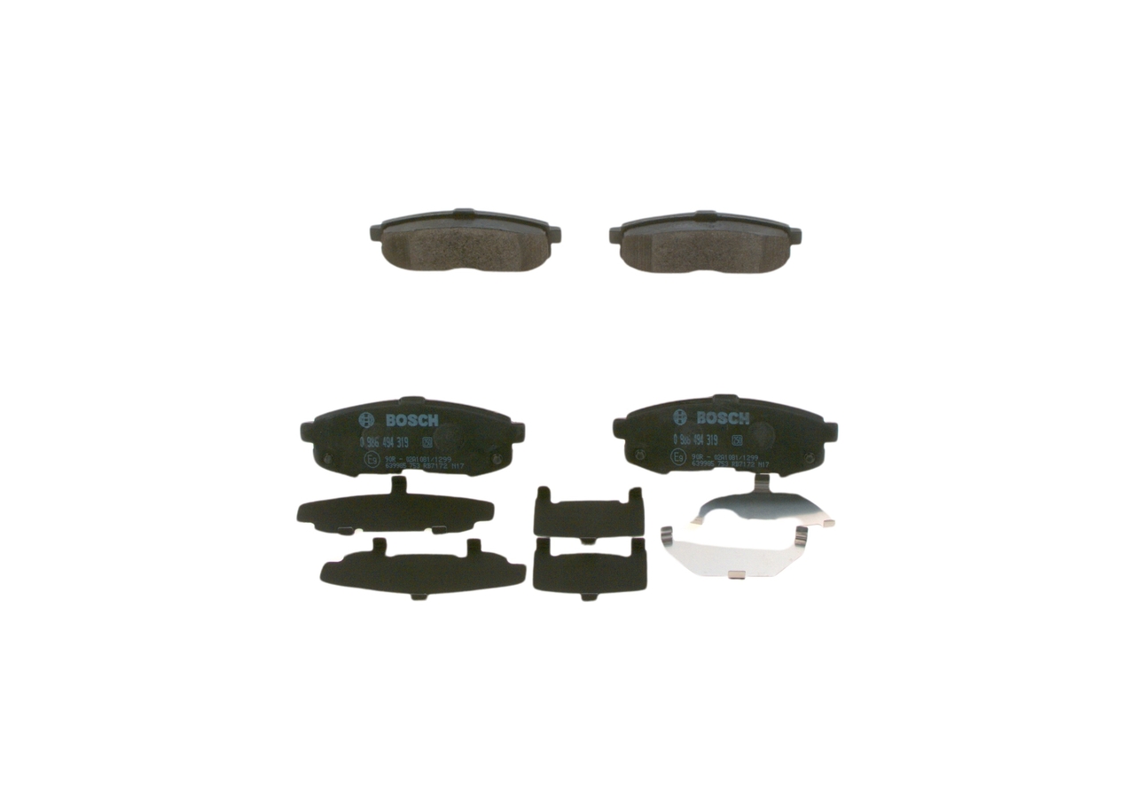 BOSCH 0 986 494 319 Тормозные колодки дисковые Mazda 2 MPV 2.3 (LW3W) бензин 141 л.с. 2003