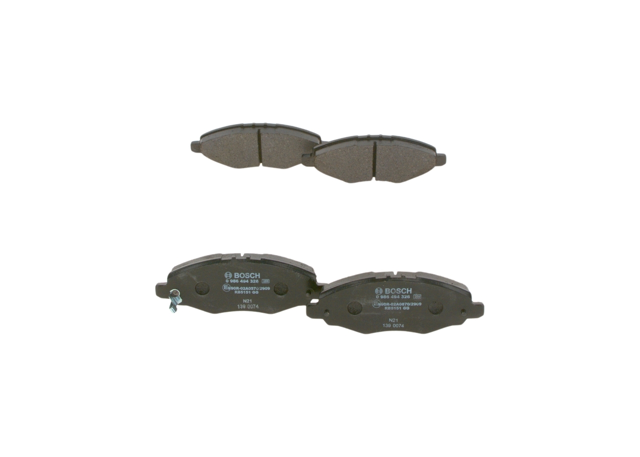 BOSCH 0 986 494 326 Тормозные колодки дисковые TOYOTA Hilux VII Pickup (AN10, AN20) 2.7 4WD (TGN26) бензин 160 л.с. 2010