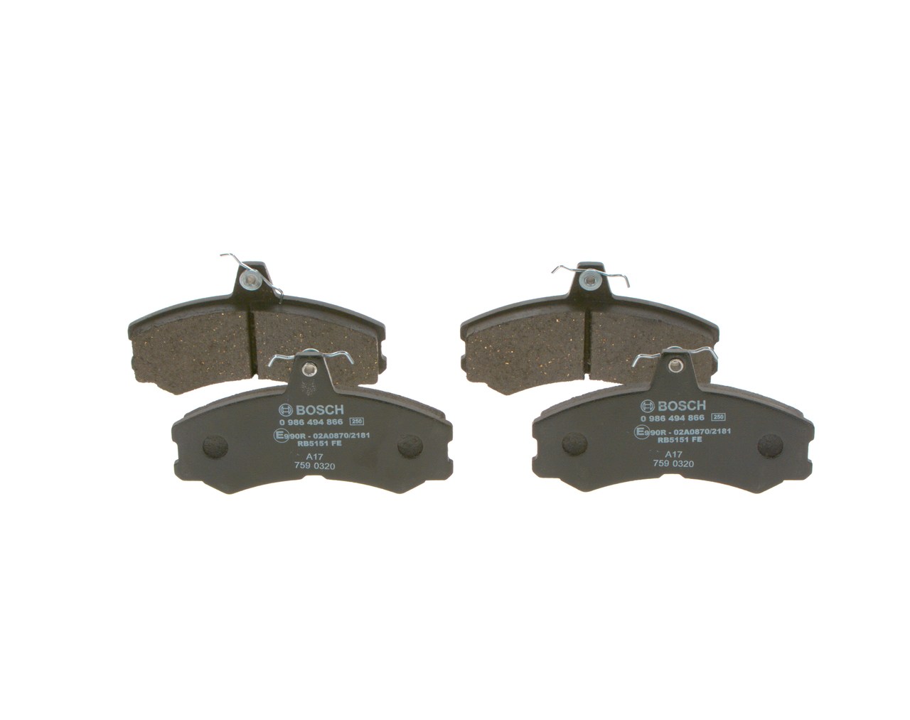 original Iveco MASSIF BOSCH Bromsbelägg 0 986 494 866