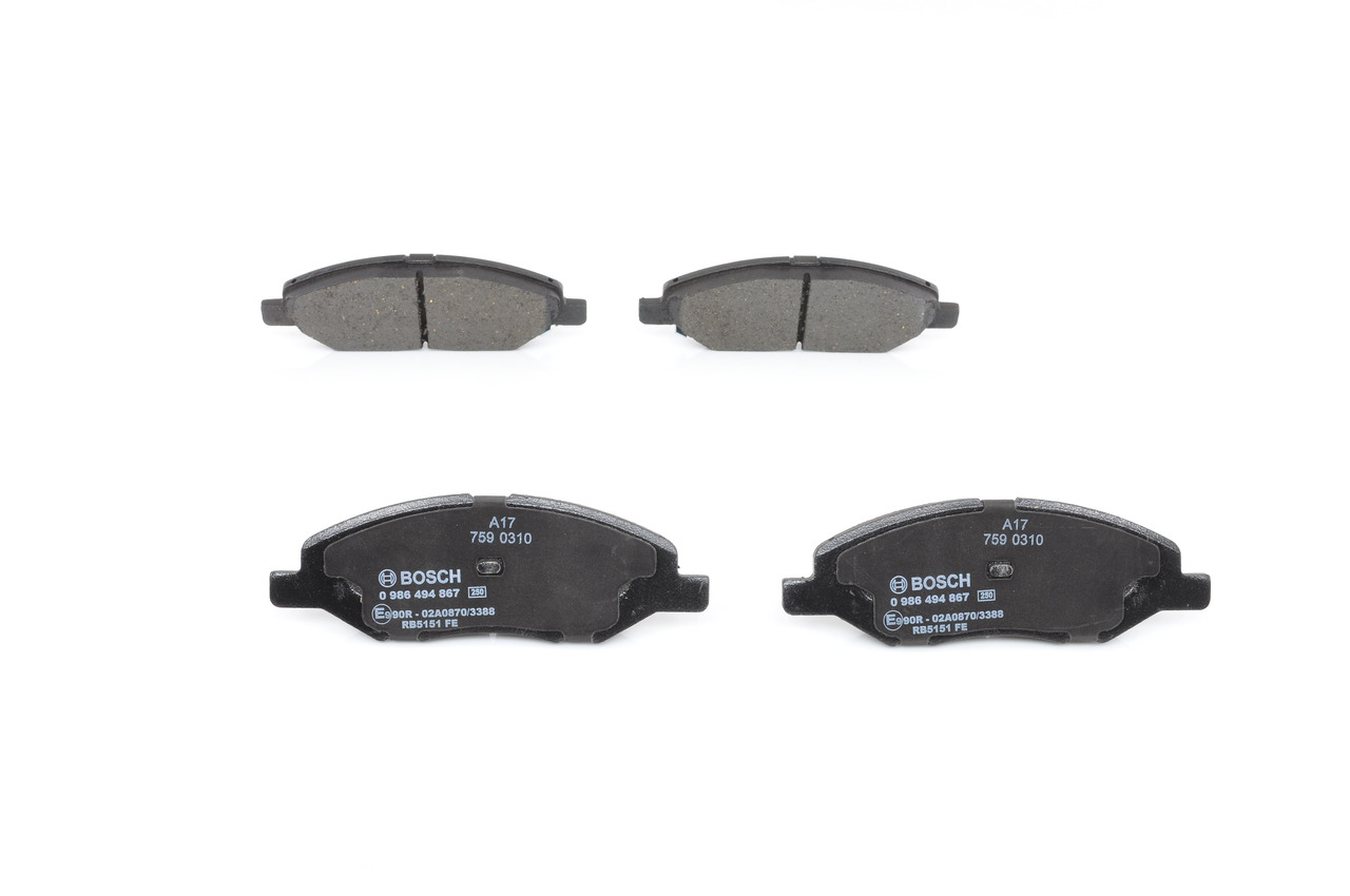 BOSCH Kit pastiglie freni 0 986 494 867
