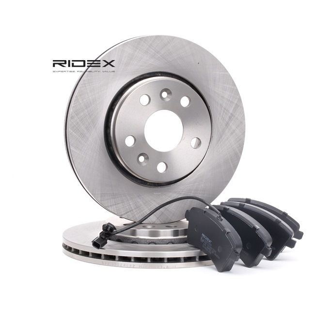RIDEX 3405B0233 Stabdžių kaladėlės ir diskai Renault Grand Kangoo 1.5 dCi 110 (KW0C, KW0H) dyzelinas 110 AG 2018