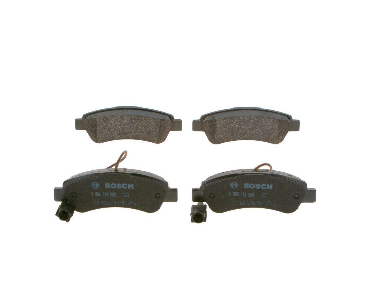 Комплект тормозных колодок, дисковый тормоз BOSCH 0 986 494 969 совместимо с BMW, AUDI, VW, VOLVO, MERCEDES-BENZ дешево