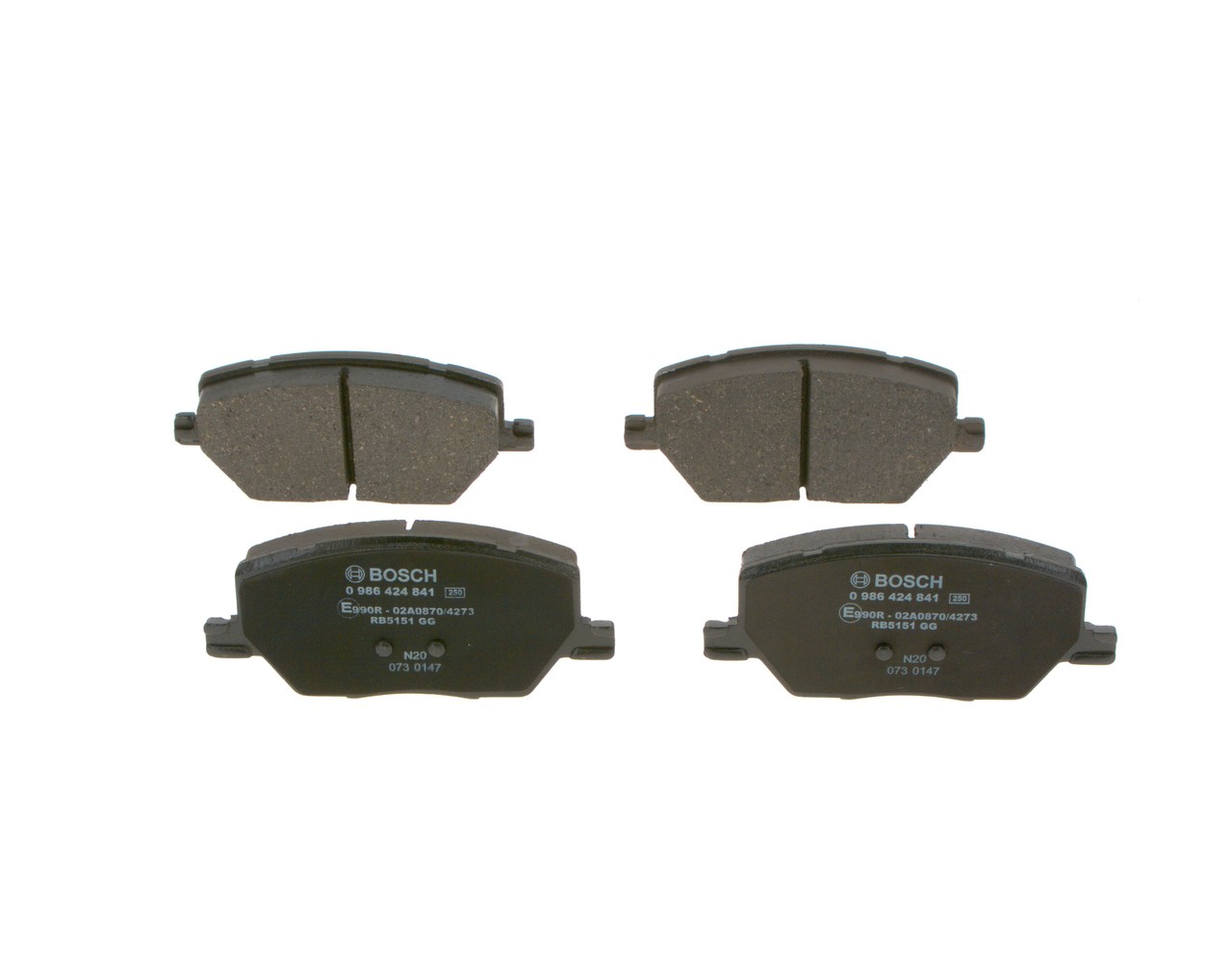 Комплект тормозных колодок, дисковый тормоз BOSCH 0 986 424 841 совместимо с BMW, AUDI, VW, VOLVO, MERCEDES-BENZ дешево