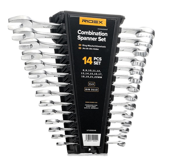 Kit de clés polygonales et de clés à fourches RIDEX 2346A0002 appropriées pour VOLKSWAGEN, BMW, MERCEDES-BENZ, AUDI, OPEL pas cher