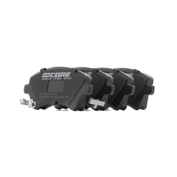 goCORE GCD020106 Plaquette de frein TOYOTA COROLLA (ZZE12_, NDE12_, ZDE12_) 2.0 D-4D (CDE120R_, CDE120L_) Diesel 116 CV 2003 prix