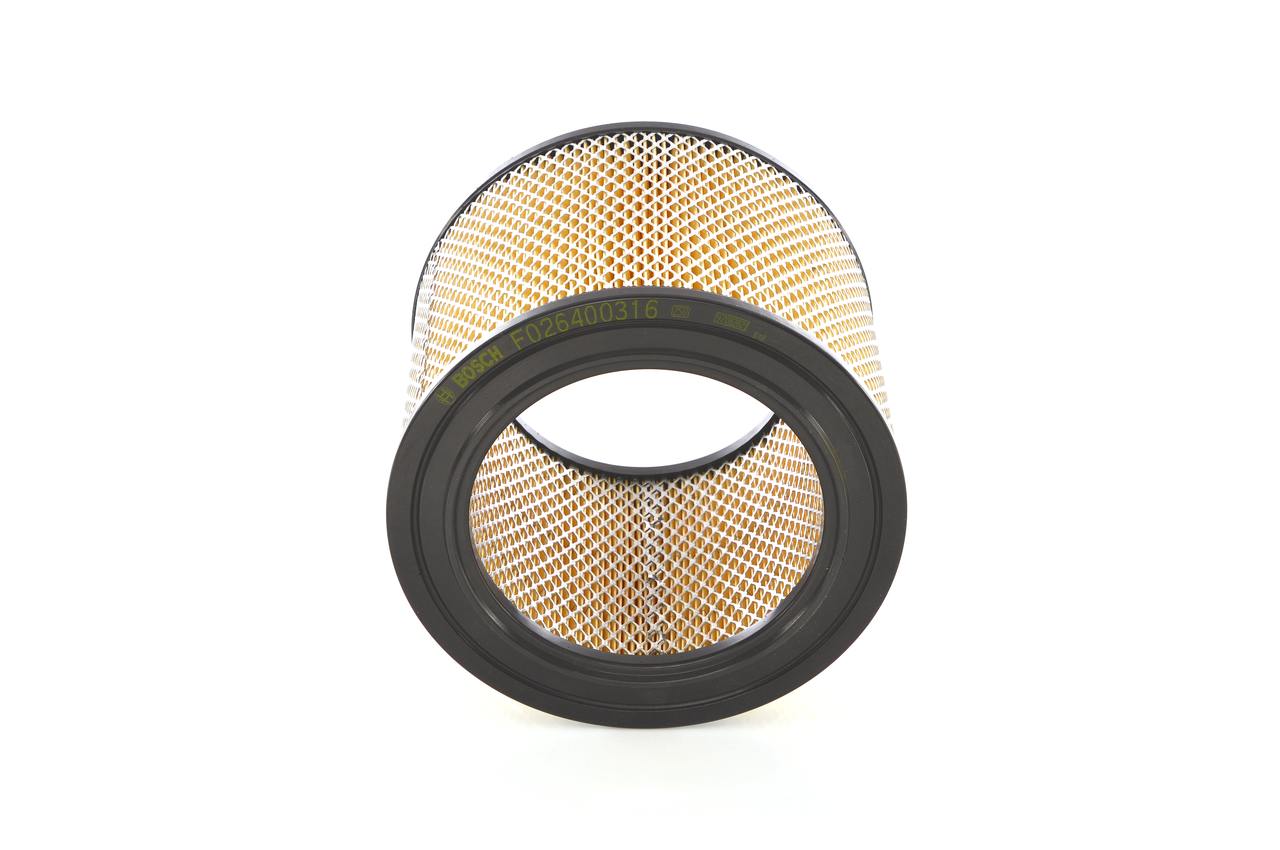 Ilmansuodatin BOSCH F 026 400 316 sopivat MERCEDES-BENZ, VW, BMW, TOYOTA, VOLVO halvalla
