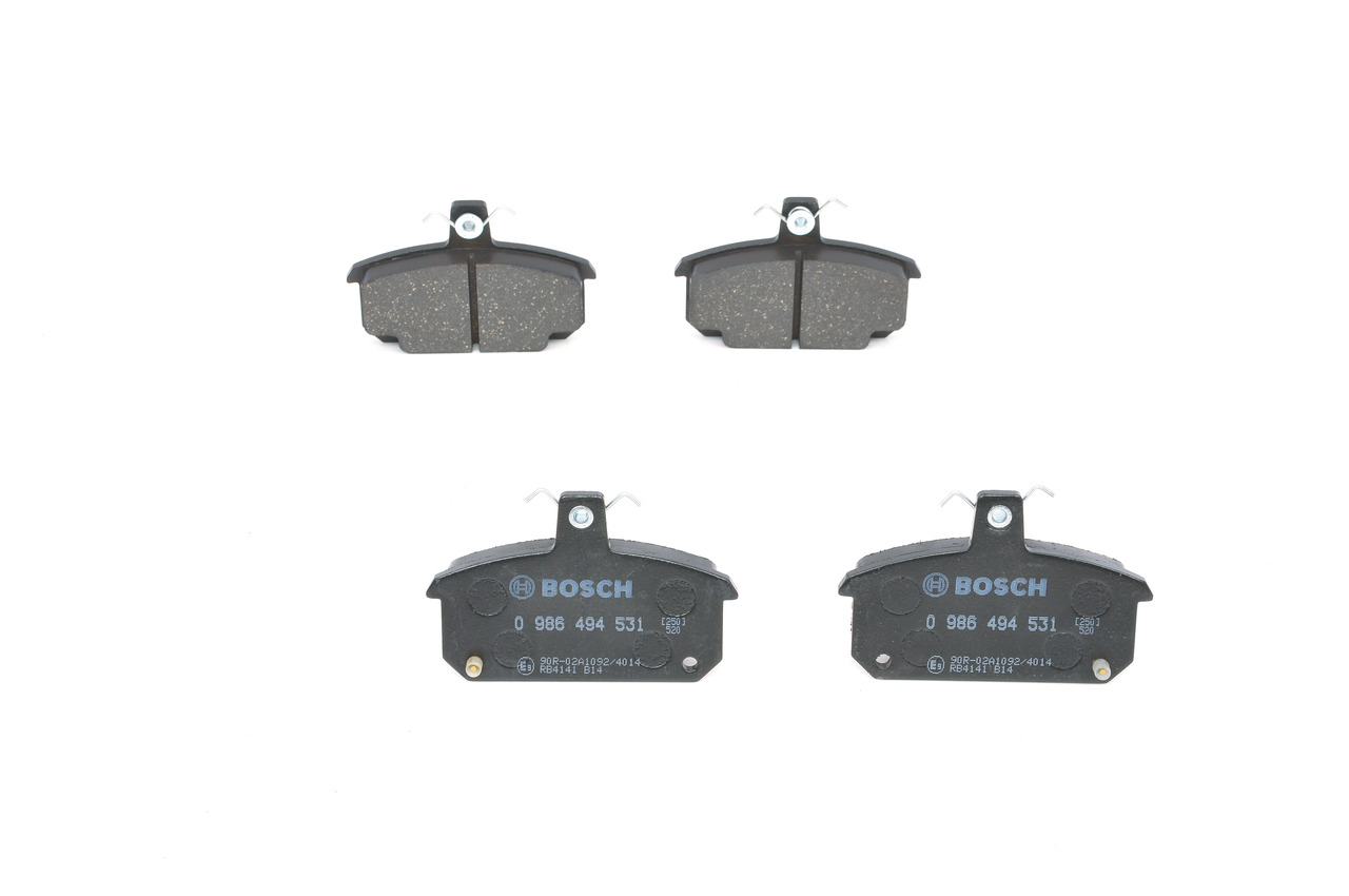 BOSCH 0 986 494 531 Bromsbelägg RENAULT 12 Variable (117_) 1.3 Bensin 54 hk 1976 pris