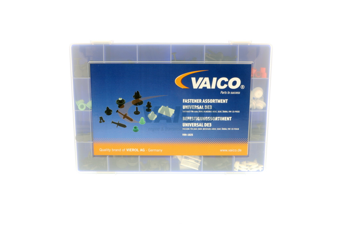 Assortiment, bevestigingsmiddelen VAICO V99-1025 geschikt voor VOLKSWAGEN, BMW, MERCEDES-BENZ, OPEL, FORD goedkope