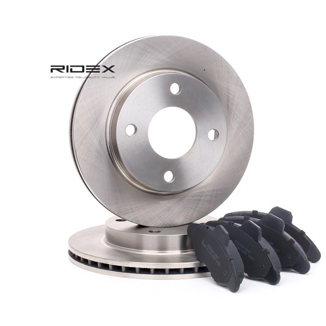 RIDEX 3405B0178 Stabdžių diskai ir kaladėlės FORD Escort V Universalas (ANL) 1.4 benzinas 71 AG 1995