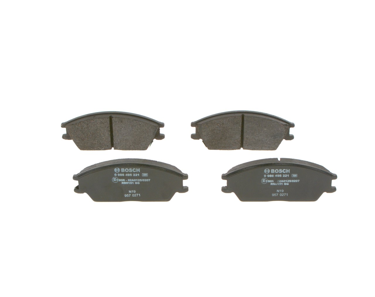 725193010 OE BOSCH Комплект тормозных колодок, дисковый тормоз 0 986 495 221
