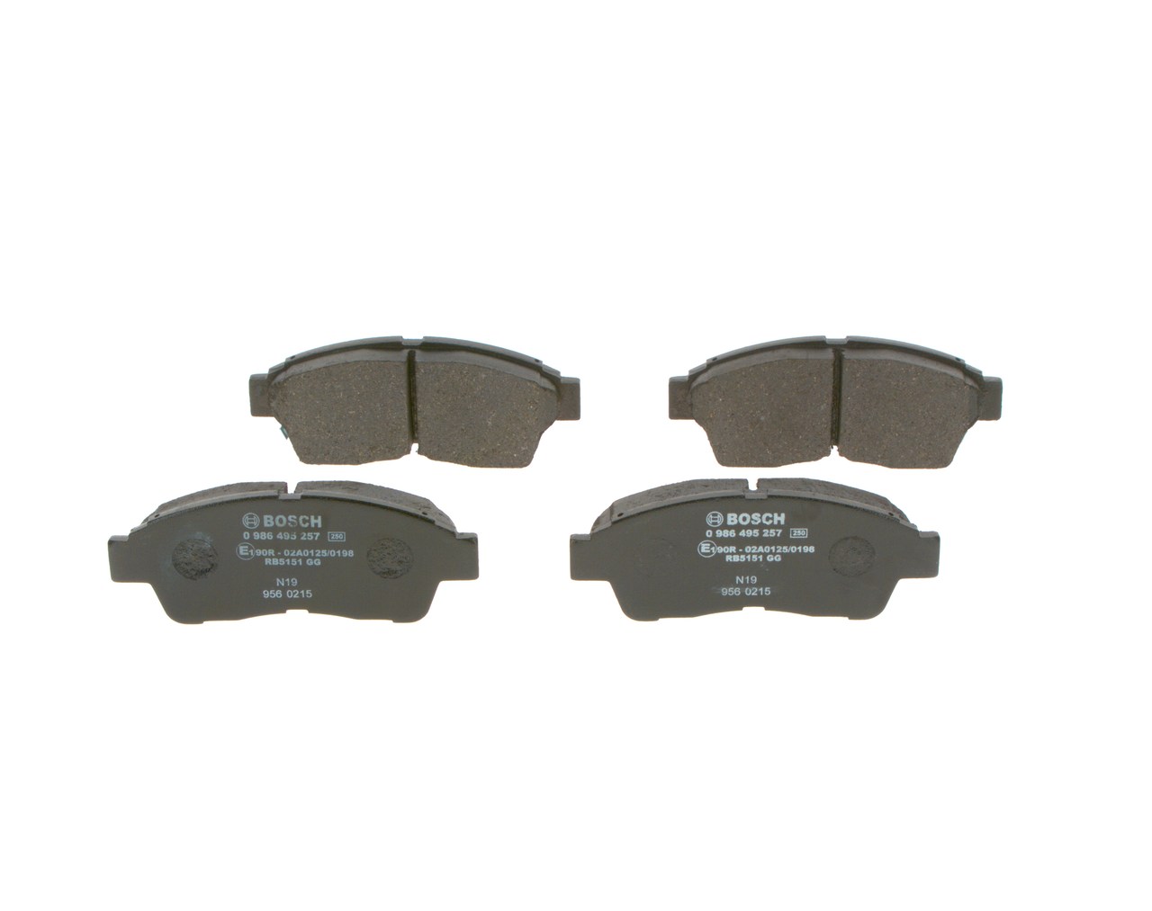 446512540 OE BOSCH Комплект тормозных колодок, дисковый тормоз 0 986 495 257