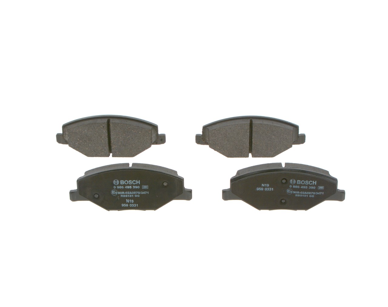 BOSCH Kit pastiglie freni 0 986 495 390