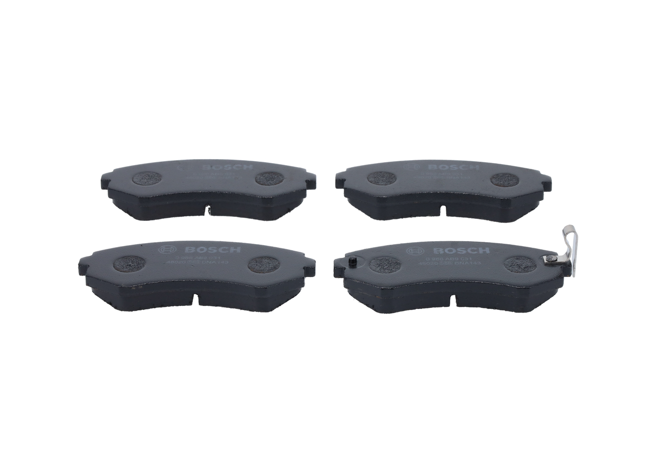 BOSCH 0 986 AB9 031 Bremsbelag NISSAN ALMERA 1 Hatchback (N15) 1.6 Benzin 117 PS 1998