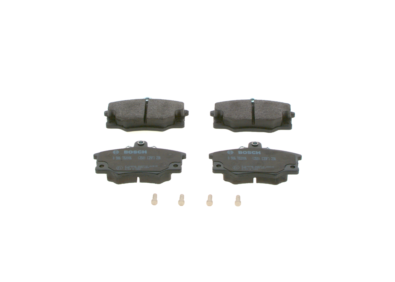 Комплект тормозных колодок, дисковый тормоз BOSCH 0 986 TB2 006 совместимо с BMW, AUDI, VW, VOLVO, MERCEDES-BENZ дешево
