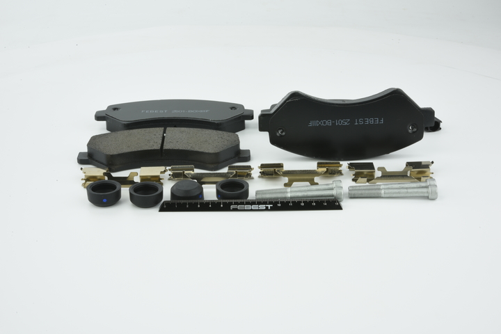 FEBEST 2501-BOXIIIF Brake pad set PEUGEOT Boxer Minibus (250) 2.8 HDi Diesel 127 hp 2007 price