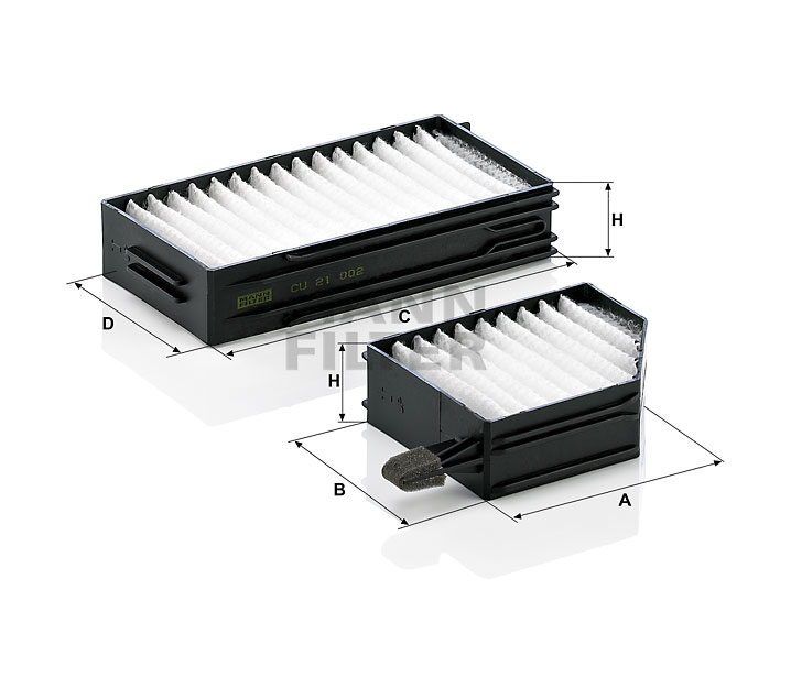 Spletna trgovina z MANN-FILTER Filter, zrak notranjega prostora CU 21 002-2