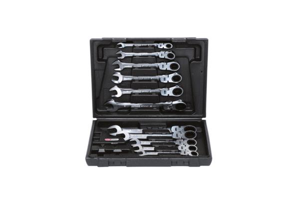 Kit de clés à fourche et polygonale à cliquet KS TOOLS 503.4765